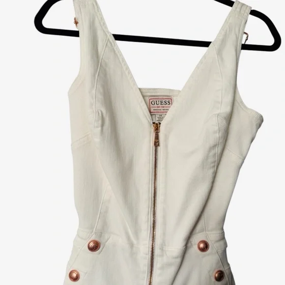 Guess White Zipper Jumpsuit - Picture 7 of 7